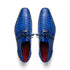 Marco Di Milano Lacio Men's Shoes Electric Blue Genuine Caiman Crocodile Dress Derby Oxfords