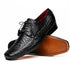 Marco Di Milano Leonardo Men's Shoes Black Genuine Caiman Crocodile Dress Derby Oxfords