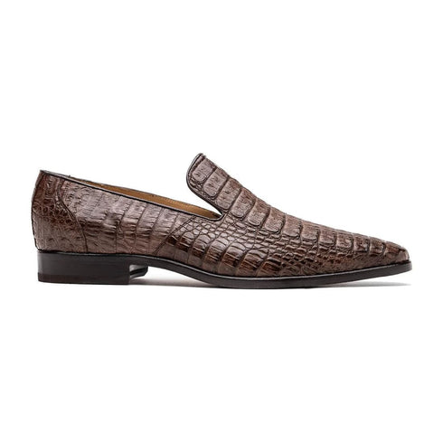 Marco Di Milano Trento Men's Shoes Genuine Caiman Crocodile Slip-on Loafers