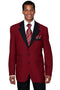 "Burgundy Men's Tuxedo - 2 Button Classic Fit with Contrast Collar"