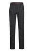 Mens Plaid Suit - Patterned Business Suit - Mens Designer Two Button Slim Fit Notch Lapel Suit In Dark Charcoal Grey Windowpane Plaid