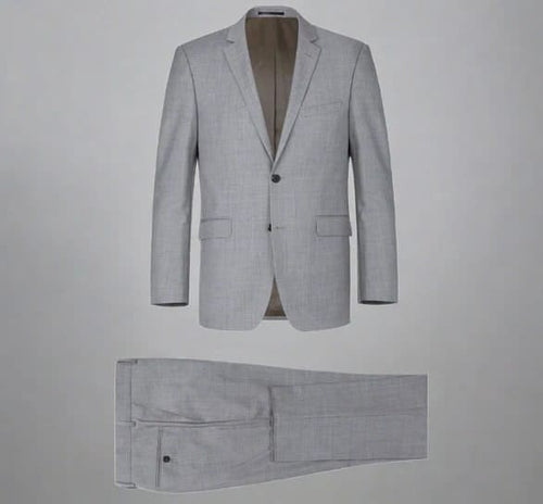 Renoir Clothing - Renoir Suit - Renoir Fashion - Super 140s Wool Two Button Slim Fit Grey Renoir Suit