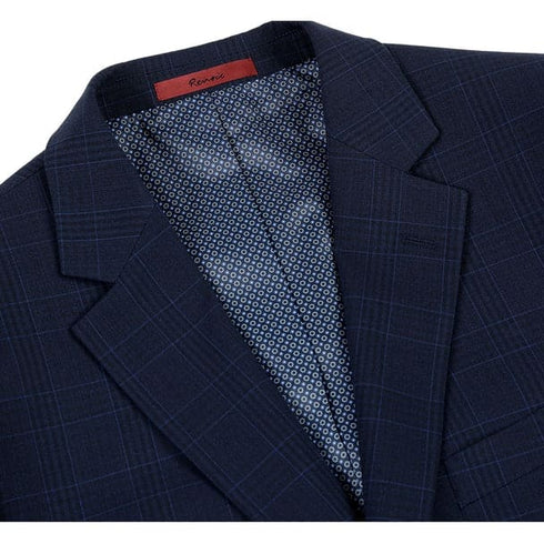 Renoir Clothing - Renoir Suit - Renoir Fashion - Stretch Performance 2-button Classic Fit Navy Check Renoir Suit