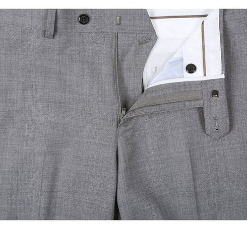 Renoir Clothing - Renoir Suit - Renoir Fashion - Super 140s Wool Two Button Slim Fit Grey Renoir Suit