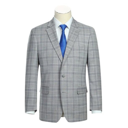 Renoir Clothing - Renoir Suit - Renoir Fashion - Stretch Performance 2-button Classic Fit Grey Check Renoir Suit