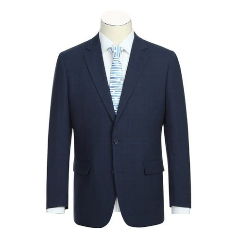 Renoir Clothing - Renoir Suit - Renoir Fashion - Stretch Performance 2-button Classic Fit Navy Check Renoir Suit