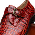 Marco Di Milano Rovigo Men's Shoes Rustic Cognac Genuine Caiman Crocodile Dress Monk Strap Loafers