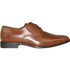 Mens Modern Pointy Square Toe Oxford Dress Shoe In Cognac