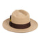 Mens Classic Wool Fedora Dress Hat in Beige Melange