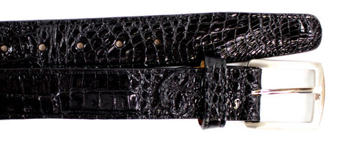 Belvedere Caiman Belt - Black Genuine Caiman Crocodile Shoe