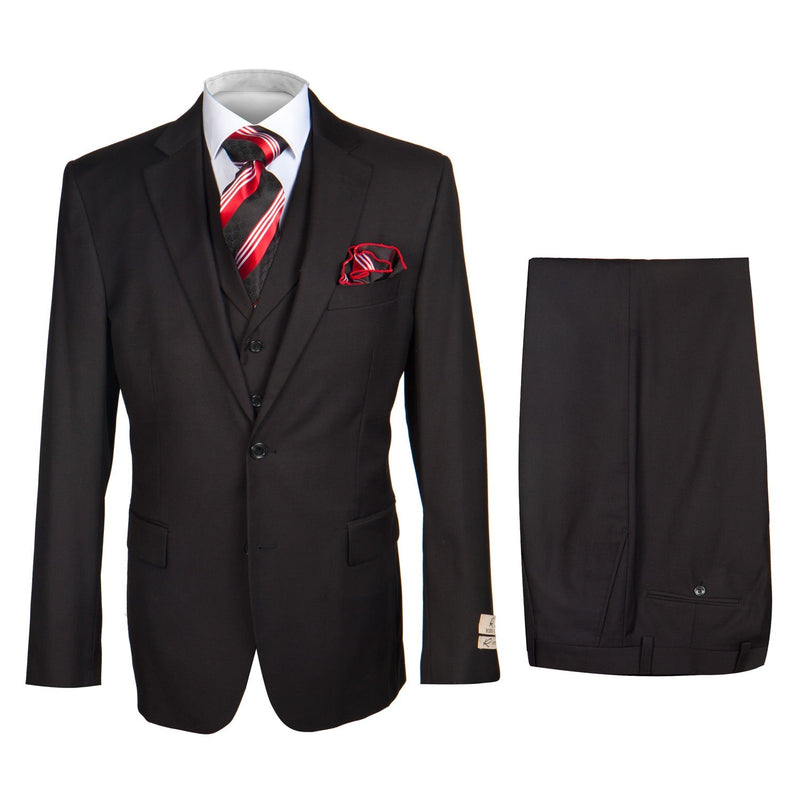 Black 3-Piece Suit for Men â€“ Rossi Man CYRUS RM101 with Classic Styling