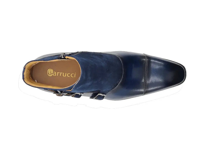 Carrucci Calf & Suede Monk Chukka Boot - Three Buckle Detail
