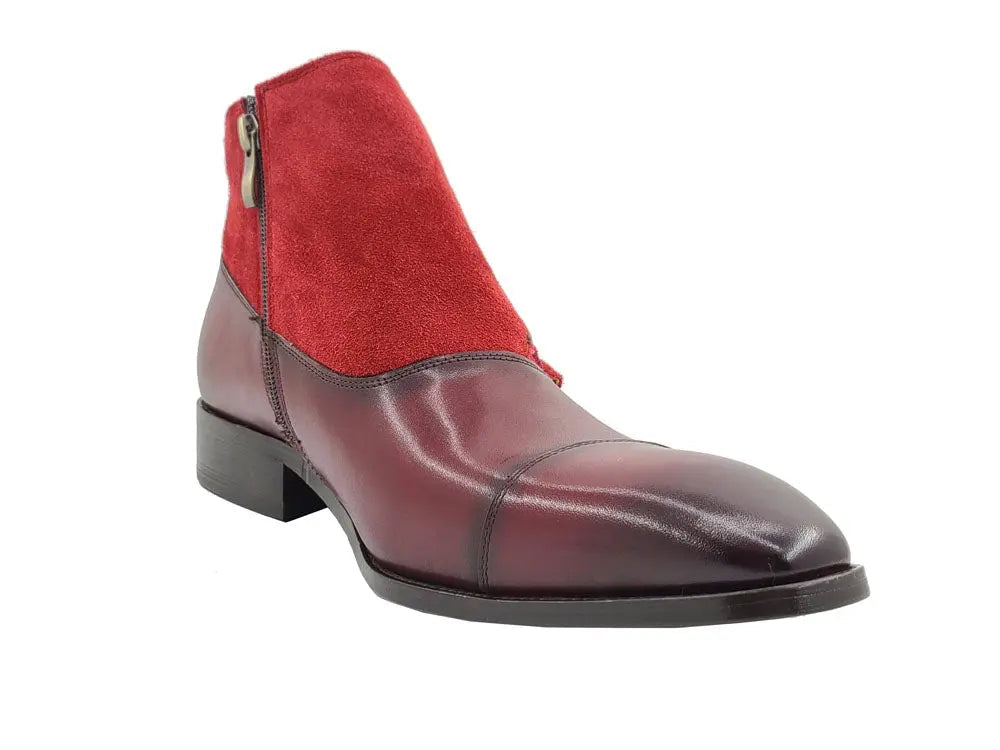 Men’s Calf Leather and Suede Triple Monk Chukka Boot