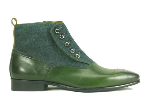 Carrucci Button-Up Calfskin Dress Boots