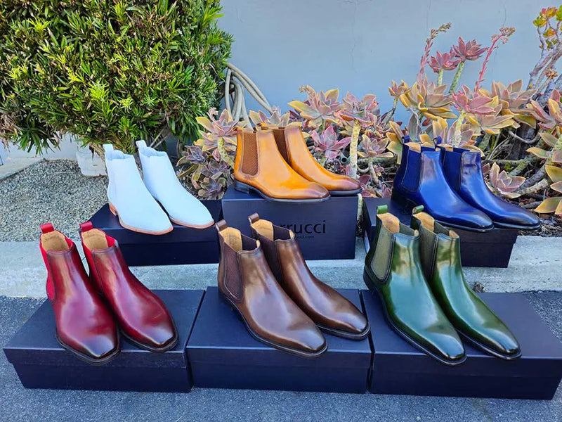 Carrucci Calfskin Leather Chelsea Boot