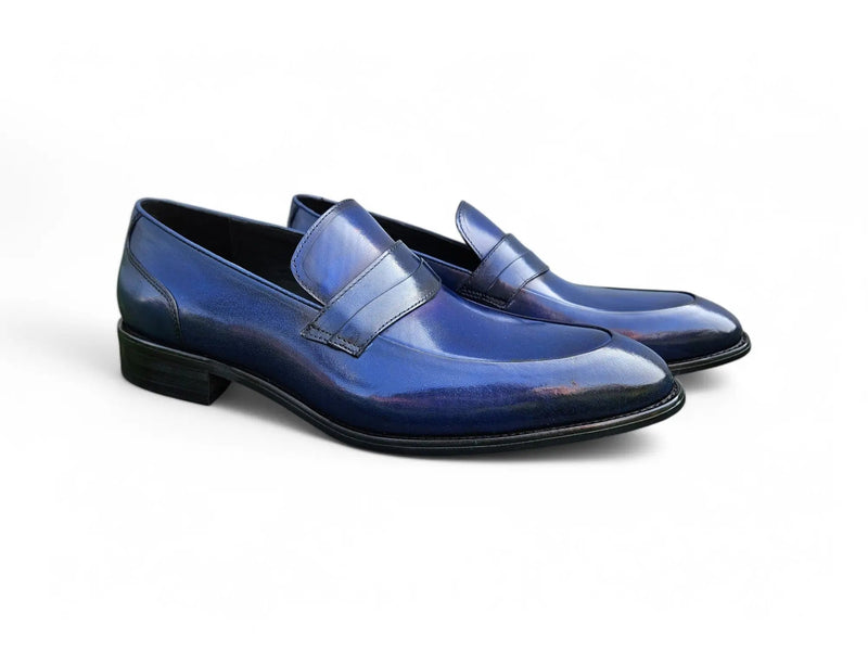 Carrucci Calfskin Penny Loafer: Modern Classic Style