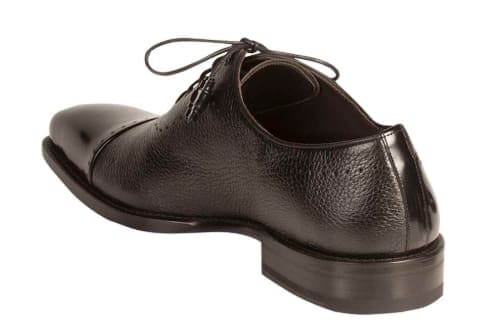 Postdam Black Calfskin Bal Oxford by Mezlan – Elegant Cordovan & Deerskin Dress Shoes Made in Spain