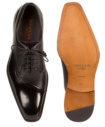 Postdam Black Calfskin Bal Oxford by Mezlan – Elegant Cordovan & Deerskin Dress Shoes Made in Spain