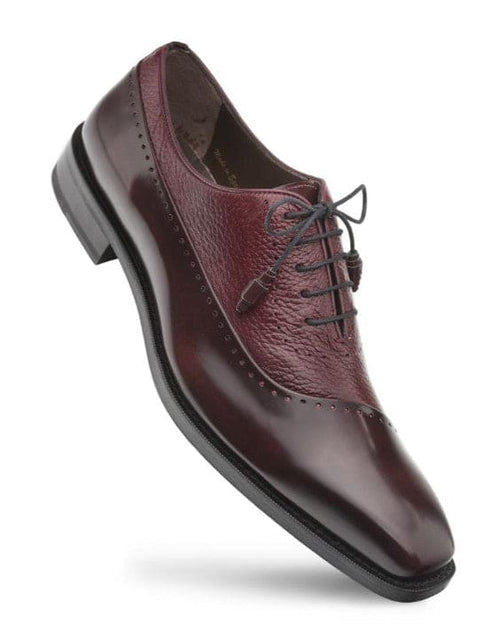 Postdam Burgundy Calfskin Bal Oxford by Mezlan – Cordovan & Deerskin Luxury Dress Shoes Made in Spain