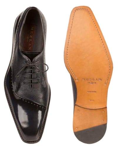 Postdam Blue/Navy Calfskin Bal Oxford by Mezlan – Cordovan Leather & Deerskin Dress Shoes Made in Spain