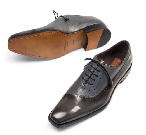 Postdam Grey Calfskin Bal Oxford by Mezlan – Elegant Cordovan & Deerskin Dress Shoes Made in Spain
