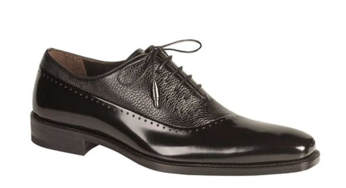 Postdam Black Calfskin Bal Oxford by Mezlan – Elegant Cordovan & Deerskin Dress Shoes Made in Spain