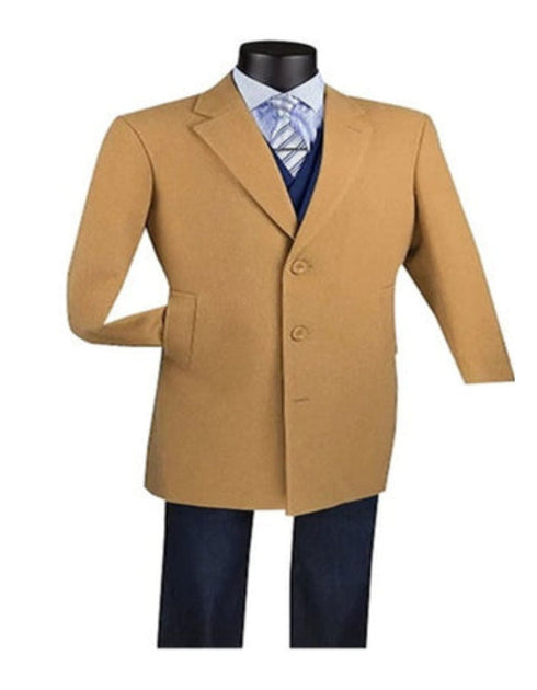 "Wool & Cashmere Men's Overcoat - Full Length in Camel"