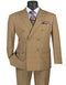 1920's Mens Vested Bold Gangster Vintage Plaid Suit With White Vest in Camel