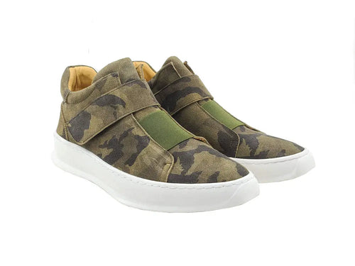 Mens Camouflage Suede Low-Top Sneakers