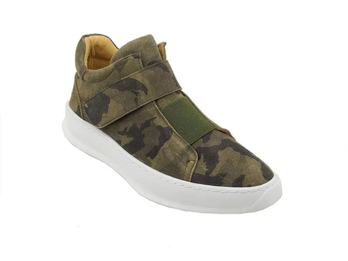 Mens Camouflage Suede Low-Top Sneakers