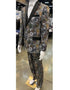 Army Green - Camouflage Patterned Two Toned Vested Olive Camo Tuxedo