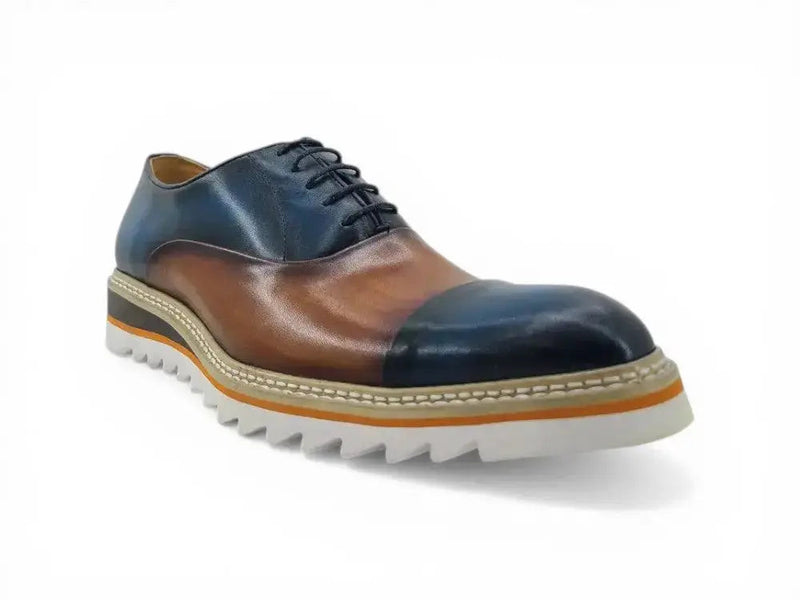 Carrucci Cap Toe Brogue Oxford - Luxury Leather Dress Shoe