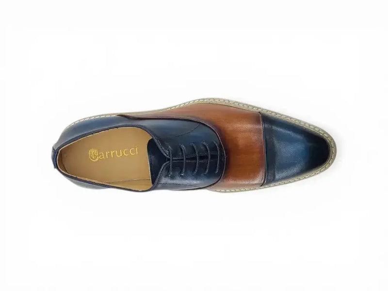 Carrucci Cap Toe Brogue Oxford - Luxury Leather Dress Shoe