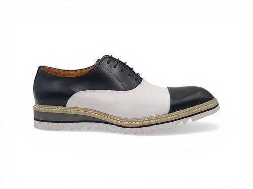 Carrucci Cap Toe Brogue Oxford - Luxury Leather Dress Shoe