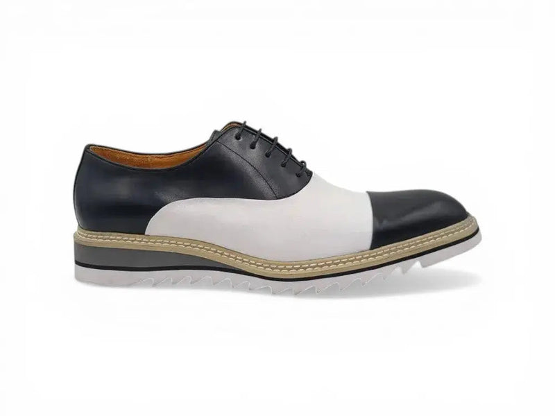 Carrucci Cap Toe Brogue Oxford - Luxury Leather Dress Shoe