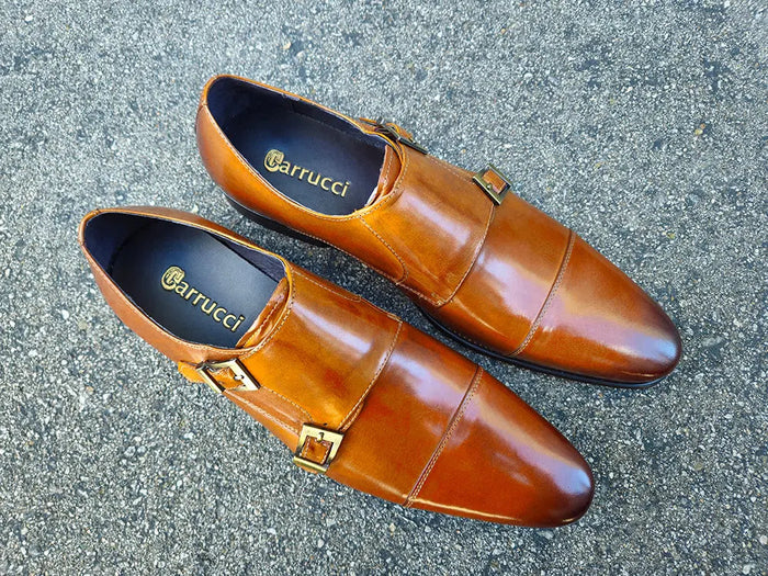 Carrucci Cap Toe Double Monk Strap Shoe