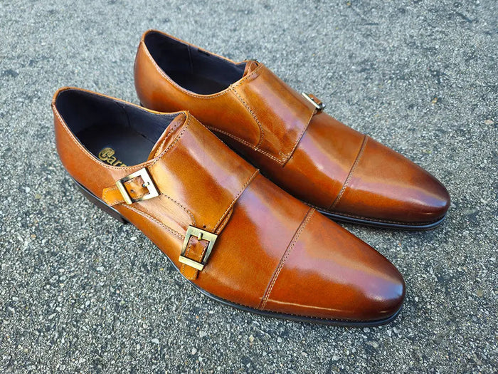 Carrucci Cap Toe Double Monk Strap Shoe