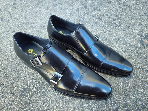 Classic Cap Toe Monk Strap Shoes for Men