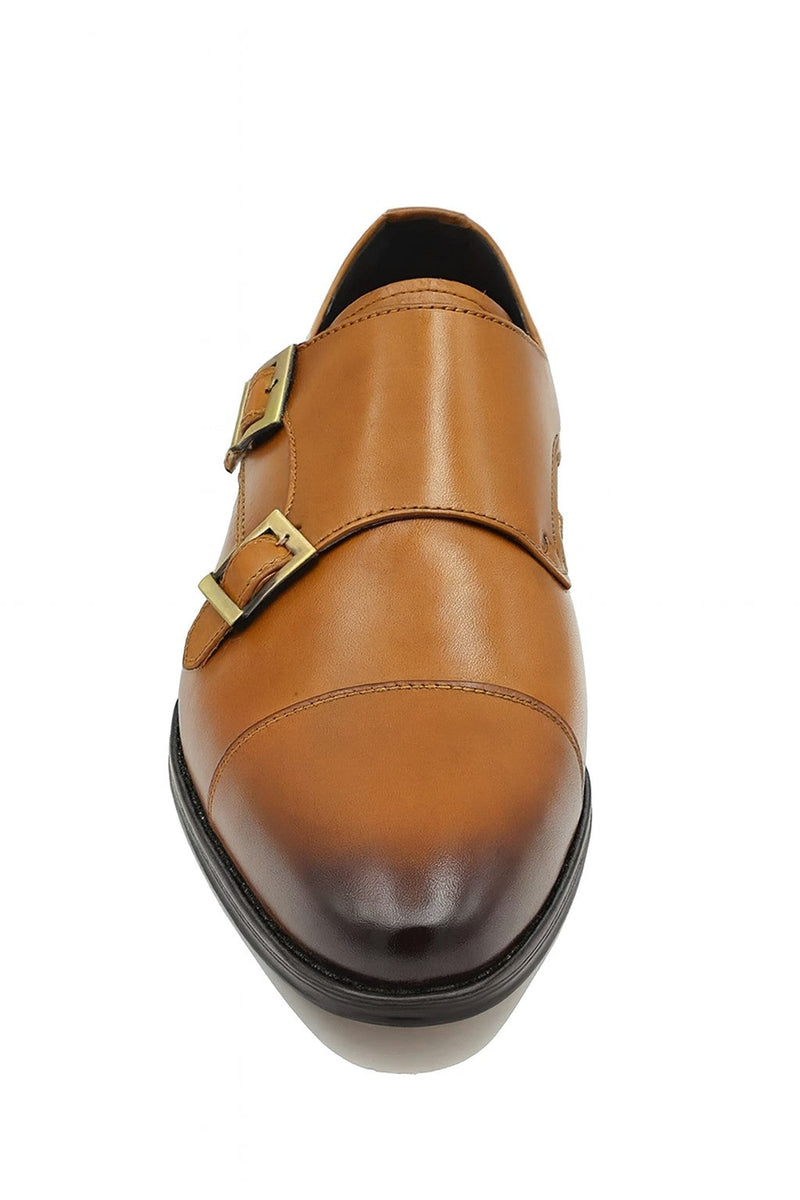 Carrucci Cap Toe Double Monk Strap Shoe