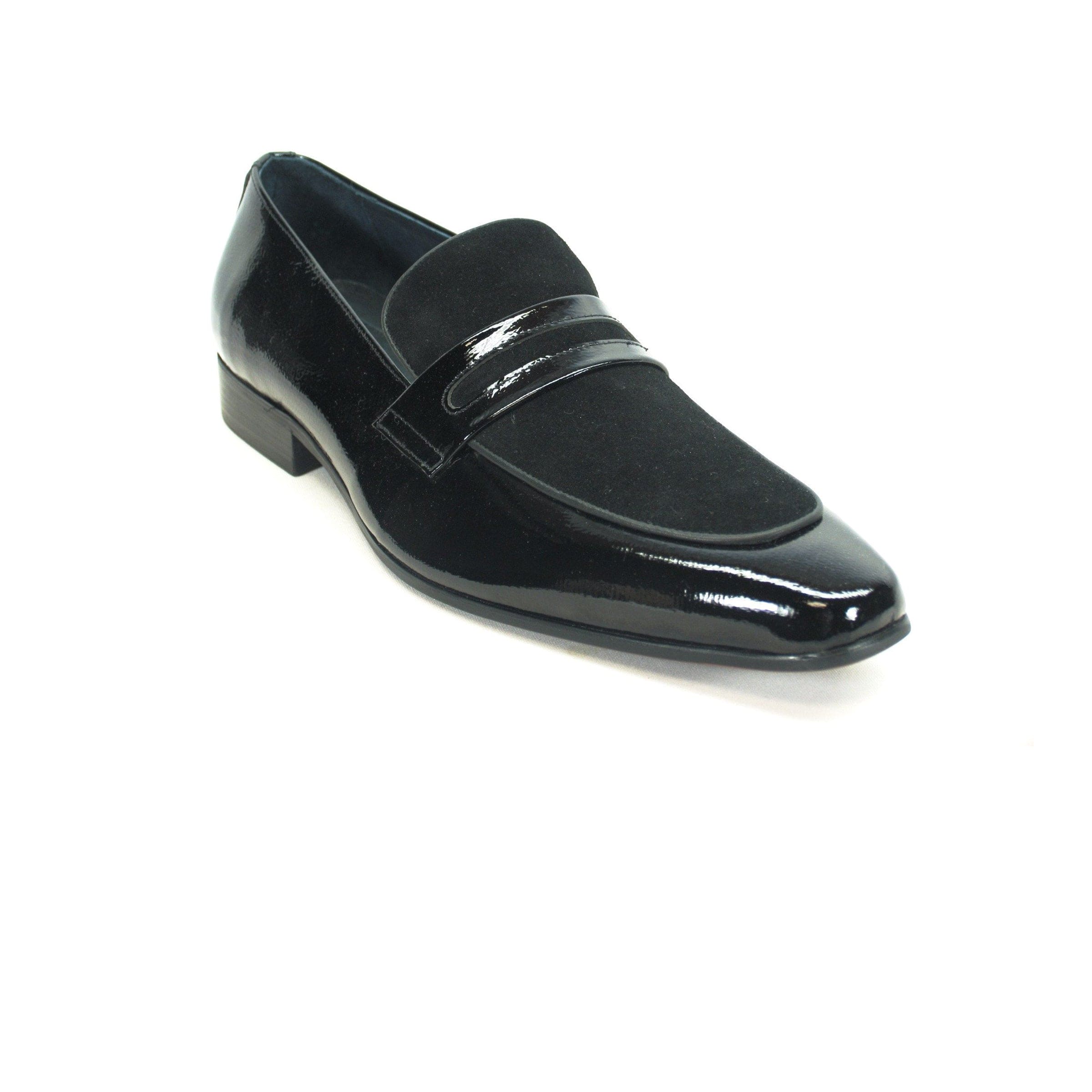 Mens Carrucci Patent Leather & Suede Dress Shoe Loafer in Purple