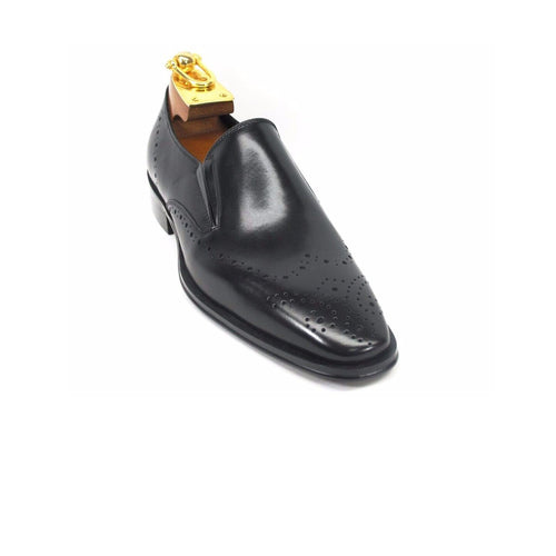 Mens Two Tone Leather Loafer Dress Shoe in Blue & Tan