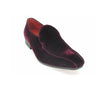 Mens Velvet Modern Loafer Dress Shoe in Burgundy