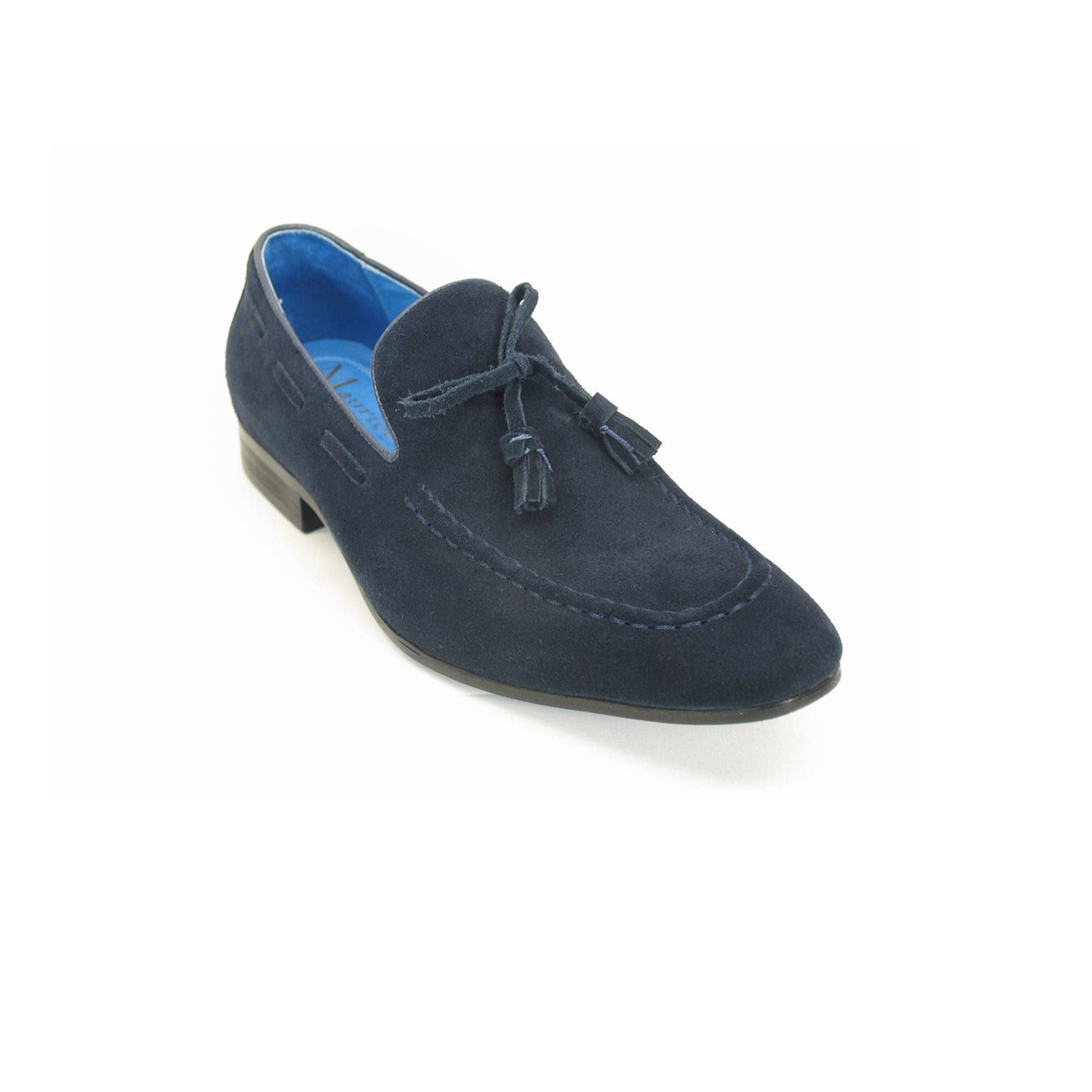 Mens Suede Tassel Loafer Dress Shoe in Purple