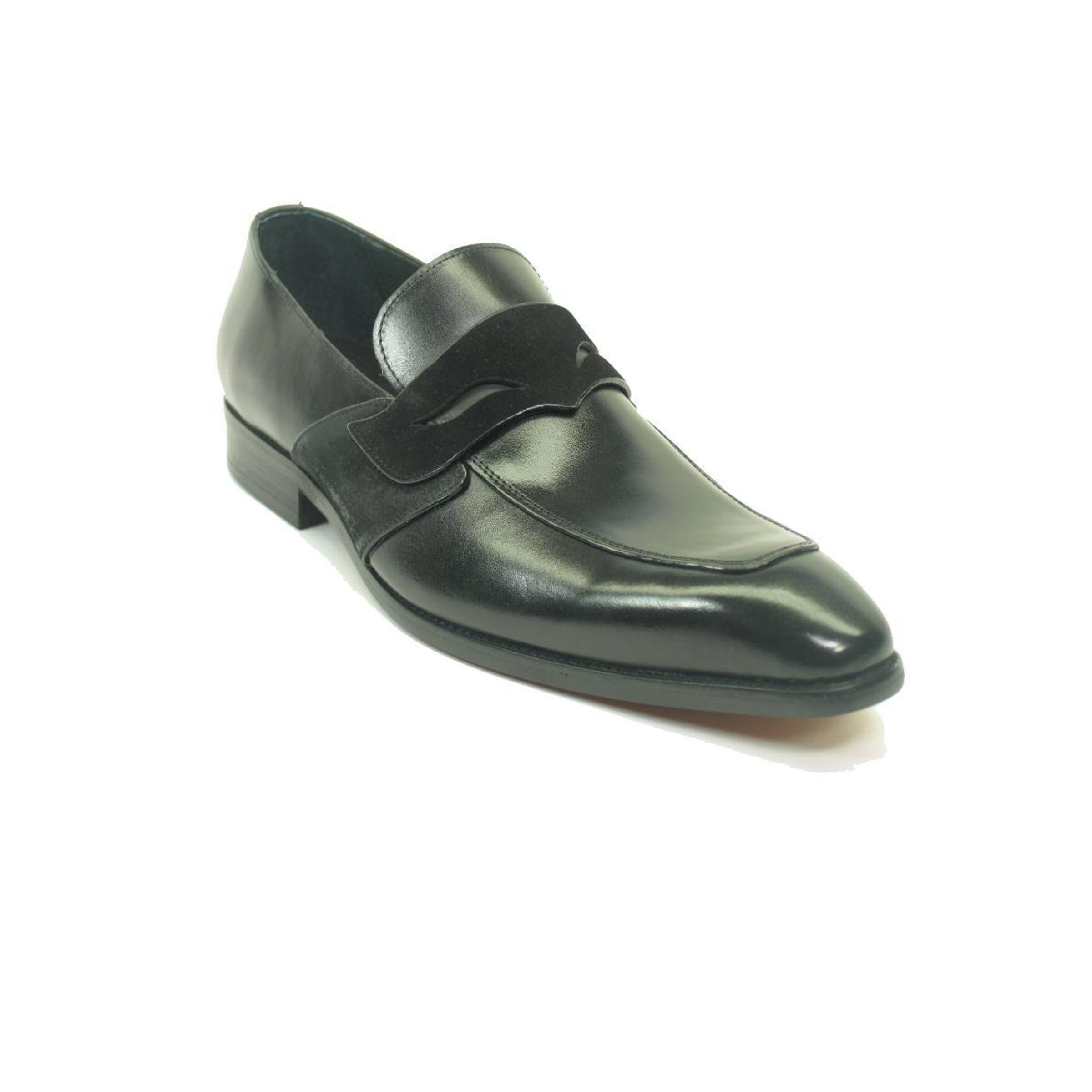 Mens Carrucci Modern Leather Double Penny Loafer Dress Sheo in Burgundy