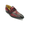 Mens Carrucci Modern Leather Double Penny Loafer Dress Sheo in Burgundy