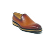 Mens Carrucci Whole Cut Leather Fade Slip On Dress Shoe in Cognac