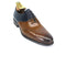 Mens Two Tone Split Leather Dress Shoe in Black & Burgundy