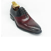 Mens Two Tone Split Leather Dress Shoe in Black & Burgundy