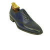 Mens Two Tone Contrast Leather Wingtip Dress Shoe in Navy
