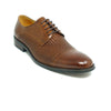 Mens Carrucci Woven Leather Cap Toe Dress Shoe in Cognac
